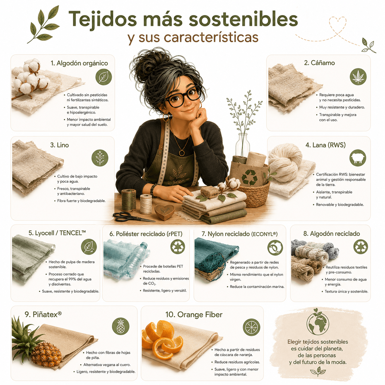 Tejidos más sostenibles y sus características